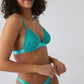 Lined Triangle Lace Bra Panty Set - Turquoise