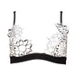 Athena Bralette Triangle Lace Bra Patterned White Black
