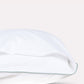 Classic Percale - Core Bedding Set - White with Jade Green Piped Edge