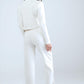 Long Sleeve Crew Neck Pyjama Set - White