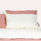 Reversible Percale Duvet Cover- Peach & Ecru