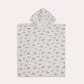 Whale Muslin Baby Poncho - White & Blue - Ocoza