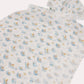 Whale Muslin Baby Poncho - White & Blue - Ocoza