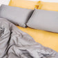 Reversible Sateen Duvet Cover - Gold & Dove Grey