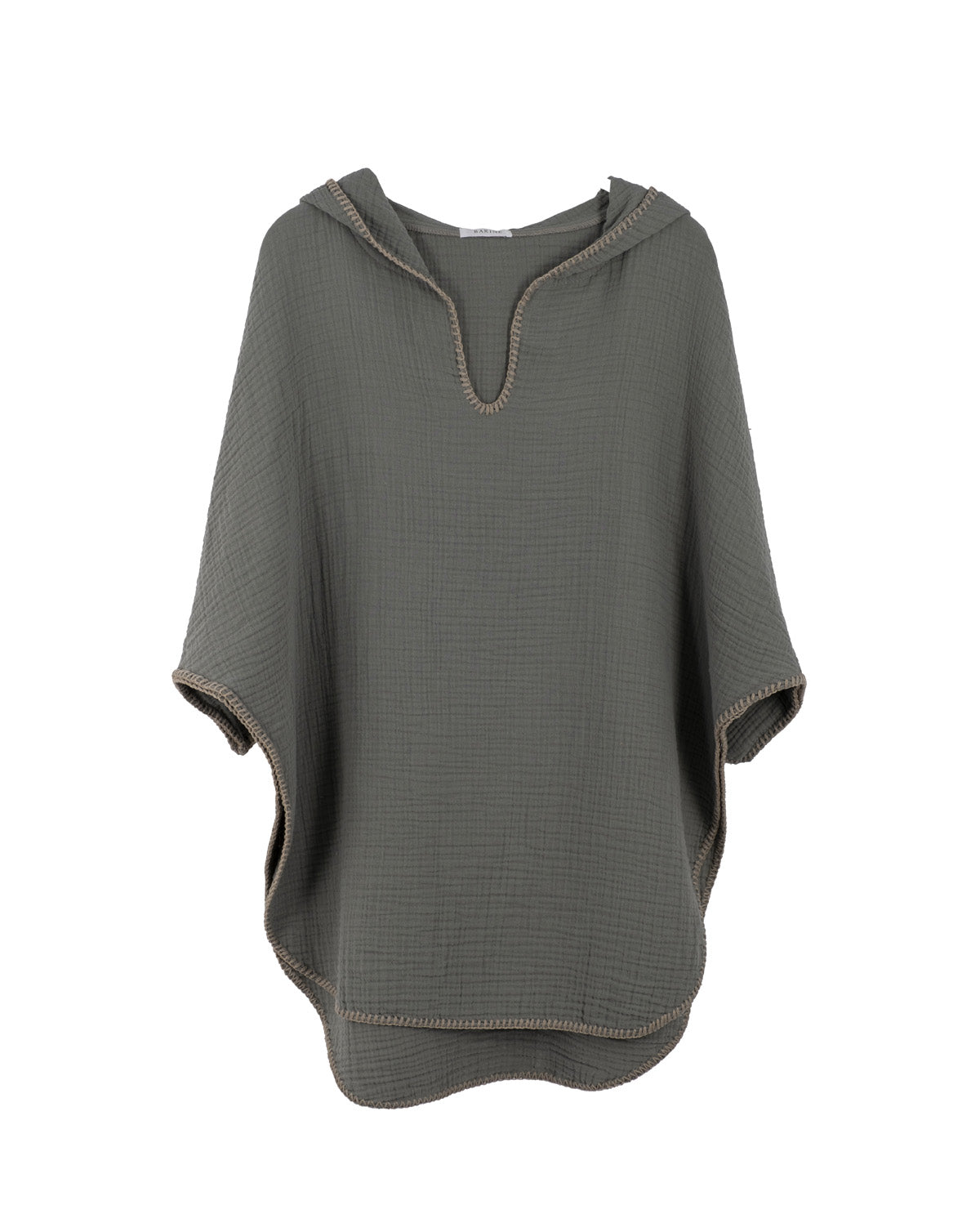 Cocoon Cotton Poncho-Green