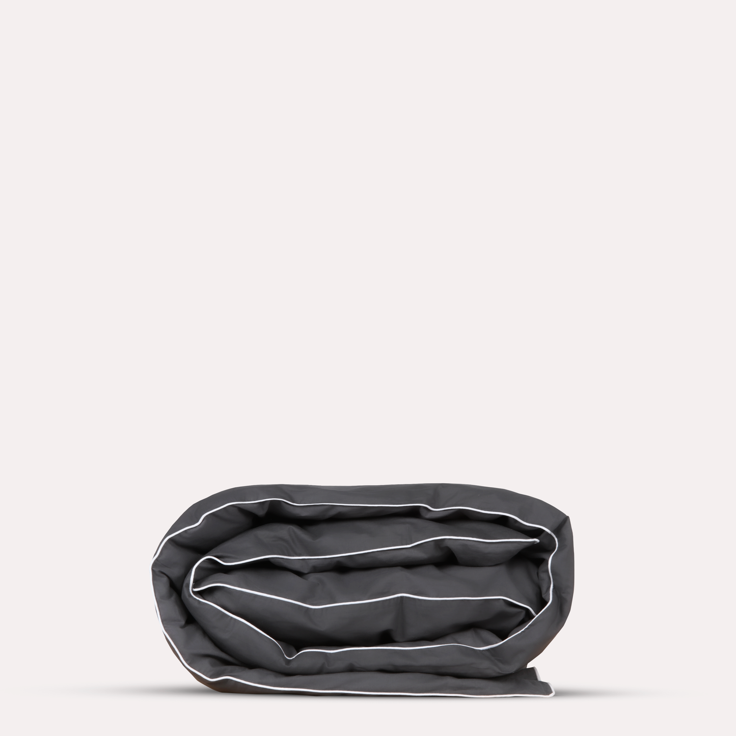 Classic Percale - Core Bedding Set - Anthracite with White Piped Edge