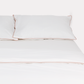 Classic Percale - Core Bedding Set - White with Peach Piped Edge