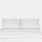 Classic Percale Duvet Cover- White with Peach Piped Edge