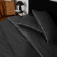 Classic Percale - Duvet Cover Set- Anthracite with White Piped Edge