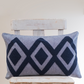 Zigzag Embroidery Cushion Cover - Blue & Grey