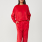 Long Sleeve Velvet Pyjama Set - Red