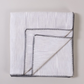 Cotton Crystal Throw - White with Black Stitch