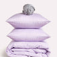 Sateen Stripe - Core Bedding Set - Lilac & Grey