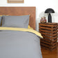 Reversible Percale Bedding Set - Yellow & Dove Grey