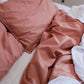 Classic Percale Duvet Cover- Peach with White Piped Edge