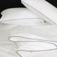Classic Percale - Duvet Cover Set - White with Anthracite Piped Edge